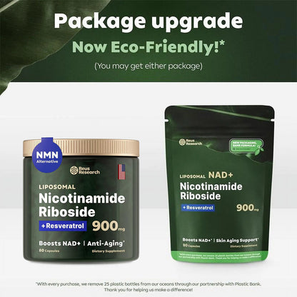 NAD+ Supplement for Anti-Aging Energy Focus Nicotinamide Riboside Resveratrol