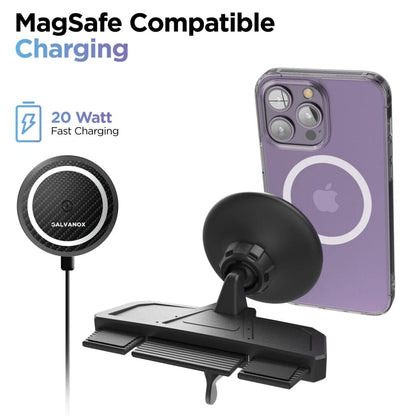CD Phone Holder for Car Magnetic MagSafe Charger iPhone Mount w/ CD Player Slot