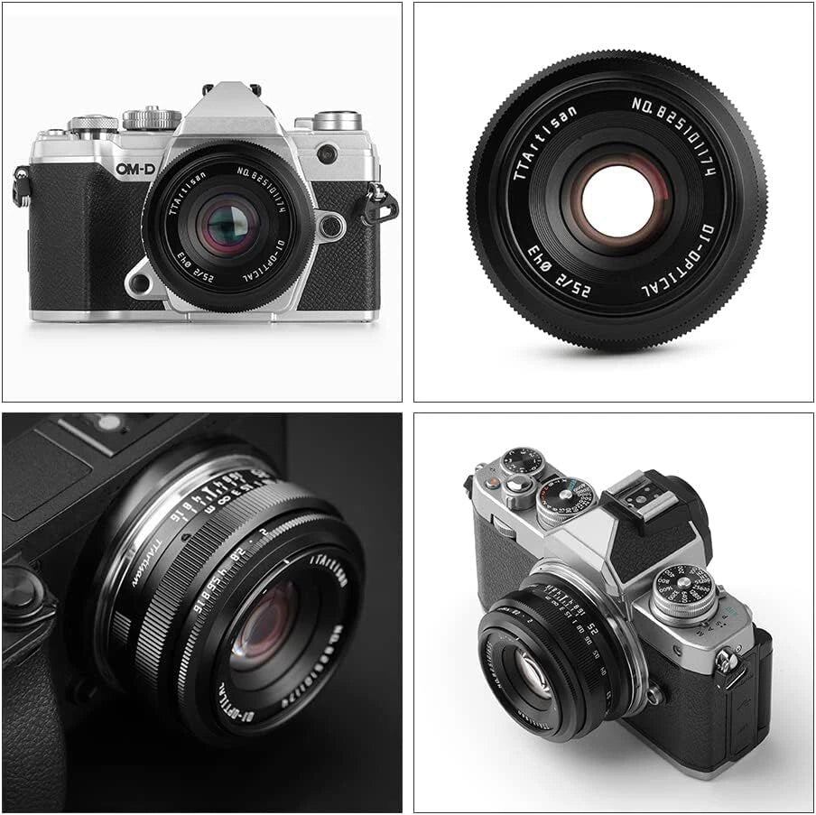 TTArtisan 25mm f2 APS-C Manual Focus Mirrorless Camera Lens with M43 Mount