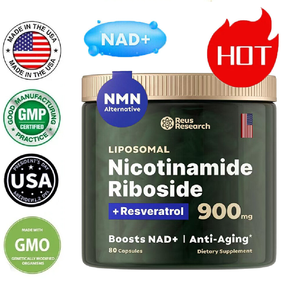 NAD+ Supplement for Anti-Aging Energy Focus Nicotinamide Riboside Resveratrol