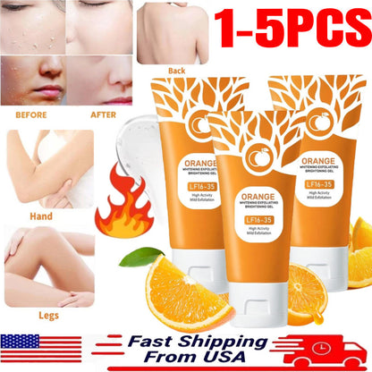 1-5PCS New Orange Enzymes Facial Skin Exfoliating Brightening Scrub Gel 50G US