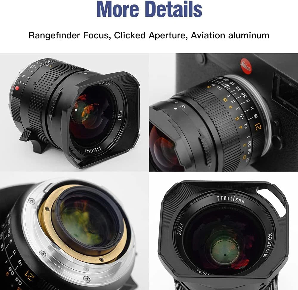 TTArtisan 21mm F1.5 Full Fame ASPH Wide Angle Lens for Leica M-Mount Cameras