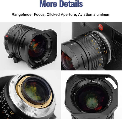 TTArtisan 21mm F1.5 Full Fame ASPH Wide Angle Lens for Leica M-Mount Cameras