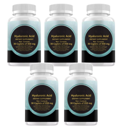 1-5 PACK New Hyaluronic-Acid 30 Caplets 850 mg Replenish energy