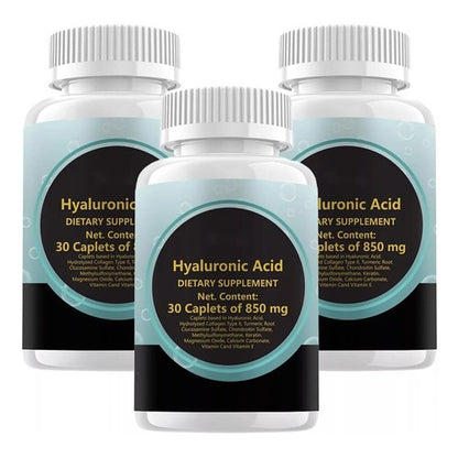 1-5 PACK New Hyaluronic-Acid 30 Caplets 850 mg Replenish energy