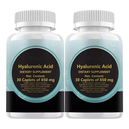 1-5 PACK New Hyaluronic-Acid 30 Caplets 850 mg Replenish energy